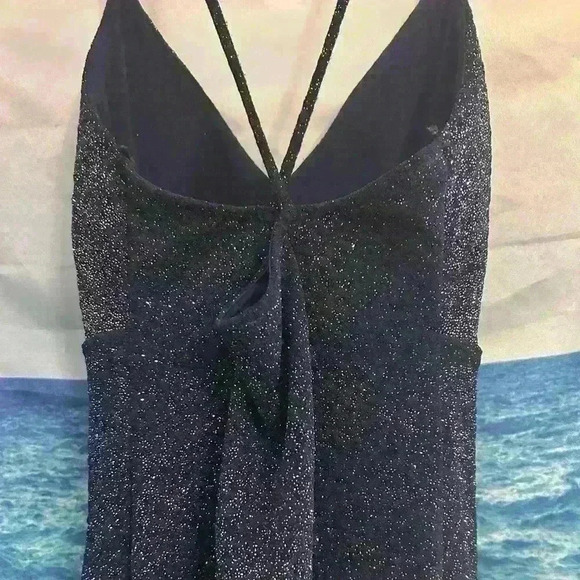 BLUE Lovely Day Sparkly Tight Spaghetti Strap Dress - Picture 10 of 15